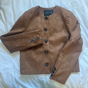 English Factory Brown Suede Button-Up Women's Jacket